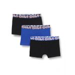 DIM Boxer Garçon Bleu/noir Coton Stretch 12 Ans Eco - Le Lot De 3 Boxers