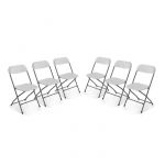 Alice's Garden Chaises de réception pliantes – Fiesta – 6 chaises d'appoint en plastique et métal