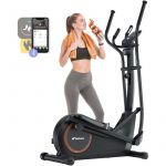 Merach - Vélo elliptique magnétique, 16 niveaux, foulée 42 cm, 150 kg max, écran lcd, capteur cardio, support tablette et gourde