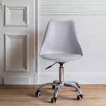 Happy Garden Chaise de bureau à roulettes et réglable en hauteur grise