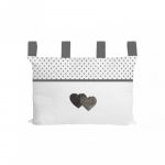 Soleil d'Ocre Tête de lit pur coton 45x70 cm LOVE gris, par