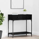VidaXL Table console Ch&ecirc;ne noir 75 x 34,5 x 75 cm Bois d'ing&eacute;nierie