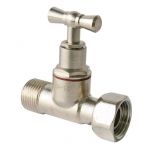 Somatherm Robinet WC - Droit à Presse-Etoupe - Laiton - Type nickelé Ø 3/8"