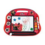 Lexibook Miraculous Ladybug Chat, Ardoise Magique Multicolore, Jouet Artistique pour fillesgarçons, Magnétique avec Stylet et tampons pour Dessiner, Rouge/Noir, CRMI550