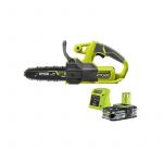 Ryobi ONE+ Tronçonneuse compacte sans fil 18V - guide 20 cm - Tendeur latéral - 1 batterie lithium+ 18V 2,5 Ah et 1 chargeur 1,5 A