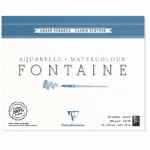 Clairefontaine 96421C - Bloc encoll&eacute; de 15 feuilles de papier aquarelle Fontaine grain nuageux, 300 g/m&sup2;, 24x30
