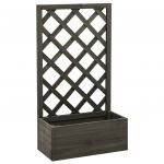 VidaXL Jardinière à treillis de jardin Gris 50x25x90 cm Bois de sapin