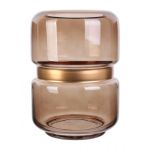 AC-D&eacute;co Vase Fum&eacute; avec cerclage Dor&eacute; BERTHOL