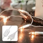 Hellum Guirlandes lumineuses d'intérieur avec interrupteur, ampoule guirlande noel, 20 guirlande bougie chaude claire, longueur éclairée 2,85m, Couleur du câble blanc, 832051