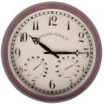 Esschert design World of weather Horloge thermom&egrave;tre hygrom&egrave;tre ext&eacute;rieure 37x6.5cm