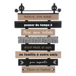 Atmosphera D&eacute;co murale "Jim" en bois & m&eacute;tal 48x72cm createur d'interieur