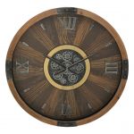 Horloge ronde Keane marron
