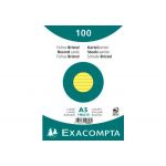 Exacompta 10828SE - 100 fiches Bristol jaune 14,8 x 21 cm ligné sous film