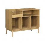 Meuble vinyle vintage décor bois, dune
