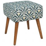 Atmosphera Tabouret d appoint Chiara bleu et blanc Créateur D'intérieur