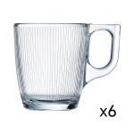 Luminarc Lot de 6 tasses 9cl Stripy Transparent