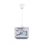 Paco Home Suspension Enfant Abat-Jour Tissu Arc-En-Ciel &Eacute;toile Lion Dinosaure Lune Gris, Lampe &agrave; suspension - Type 5