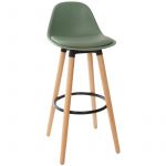 Atmosphera Tabouret de bar confortable kaki maxon H 92 cm