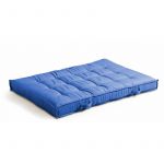 Oviala Coussin pour palette matelassé 120x80cm - Bleu - Bleu
