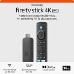 Amazon Cl&eacute; TV Fire TV stock 4K max seconde gen