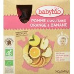 BabyBio Gourde Pomme Orange Banane 4 x 90 g - d&egrave;s 6 mois