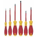 Wiha 320NK6 - Jeu de tournevis &agrave; fente Phillips SoftFinish electric, 6 pi&egrave;ces