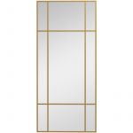 Homcom Miroir mural verri&egrave;re rectangulaire - installation horizontal ou vertical - 4 crochets - dim. 110L x 50H cm - m&eacute;tal dor&eacute;