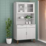 VidaXL Dessus de buffet Blanc 90x35x100 cm Bois massif de pin
