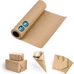 Rouleau de Papier Cadeau Kraft naturel 62cmx50m (1 unité) - Papier D Emballage déal pour lArtisanat Emballage de Cadeaux de Noël