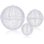 Coast Set de 3 ampoules LED de d&eacute;coration 45 / 30 / 20 cm - Blanc chaud et blanc froid - D&eacute;corations de No&euml;l pour l'int&eacute;rieur et l'ext&eacute;rieur