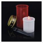 EMOS DCCV22 - Bougie fun&eacute;raire LED - IP44 - Pour l'ext&eacute;rieur - Rouge - Fonctionne avec piles - Avec tige - Dur&eacute;e de vie de 1500 heures - Plastique - 7 x 12,5 cm