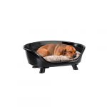 Ferplast Panier Chien, Panier Chat avec Coussin en Coton, Lit sureleve Chien Moyen, Lit pour Chien en Plastique Recycl&eacute;, Corbeille Chien, Respirant Antid&eacute;rapant, Throne 70,5 x 52 x h 28,5 cm, Noir