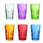 Guzzini 07230652 - 6 verres meul&eacute;s hauts en plastique