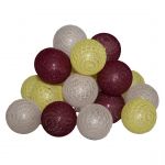Guirlande Led Secteur 20 Boules Assortiments de 6 Boites Violet, Jaune, Gris