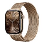 Apple Watch Series 10 GPS + Cellular 42mm Boîtier en Titane Or avec Bracelet Milanais Or