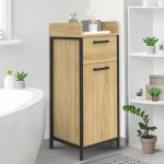 Idmarket Colonne de rangement d'appoint salle de bain DETROIT 1 tiroir 1 placard design industriel