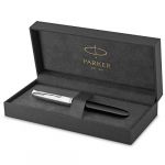 Parker 51 Stylo Plume, Corps Résine Noire + Capuchon inox poli, Attributs Palladium, Plume fine, livré en écrin