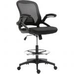 Homcom Fauteuil de bureau chaise de bureau assise haute réglable dim. 64L x 60l x 106-126H cm pivotant 360° maille respirante noir