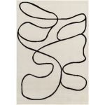Tapis Scandinave Boh&egrave;me - Blanc Cass&eacute; et Noir - 152x213cm