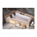 Azura home design Baignoire d'angle Gauche ULTIMA DUO 170 ou 180 cm ultra-slim - Dimensions: 180cm - Blanc