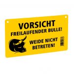 Kerbl Panneau de signalisation attention taureau en liberté