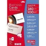 DECAdry 100 cartes de visite pr&eacute;d&eacute;coup&eacute;es (54 x 85 mm)