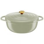 Tefal Cocotte AIR SOFT LIGHT Green Lichen ovale 30x23cm en fonte d''aluminium induction E2668925