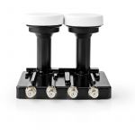 Nedis LNB | Quad Monobloc 4,3 ° | Connexion de Sortie: 4X connecteur F | Plage de Bruit: 0.85 DB | Gain de Conversion: 52-67 DB | Blanc