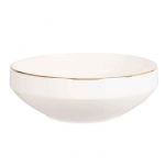 Saladier en Céramique "Liseré" 25cm Blanc & Or Prix