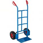 TecTake Chariot, Diable de Manutention de Transport &agrave; 2 Roues Gonflables Capacit&eacute; 200 kg en Acier 119 cm x 55 cm x 44 cm Bleu