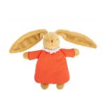 Trousselier Lapin nid d'ange doudou avec hochet 20cm - coton bio corail