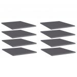 VidaXL Panneaux biblioth&egrave;que 8 pcs Gris brillant 40x50x1,5cm Agglom&eacute;r&eacute;