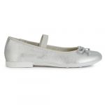 Geox Jr Plie' D Ballet Flat, argent&eacute;, 24 EU