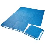 TecTake Tapis de Sol de Gym Sport avec 12 Dalles de Protection en Mousse 61 cm x 61 cm Bleu
